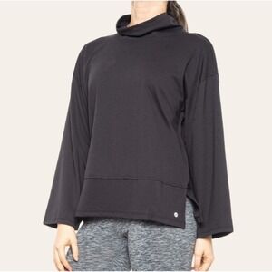Apana Black Cowl‎ Neck Long Sleeve Sweatshirt Top Women's Size M